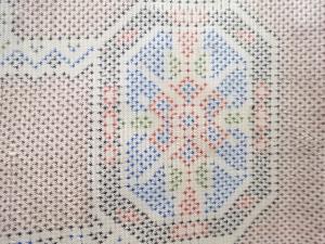 アンティーク　華紋模様織り出し本場大島紬着物(5マルキ)